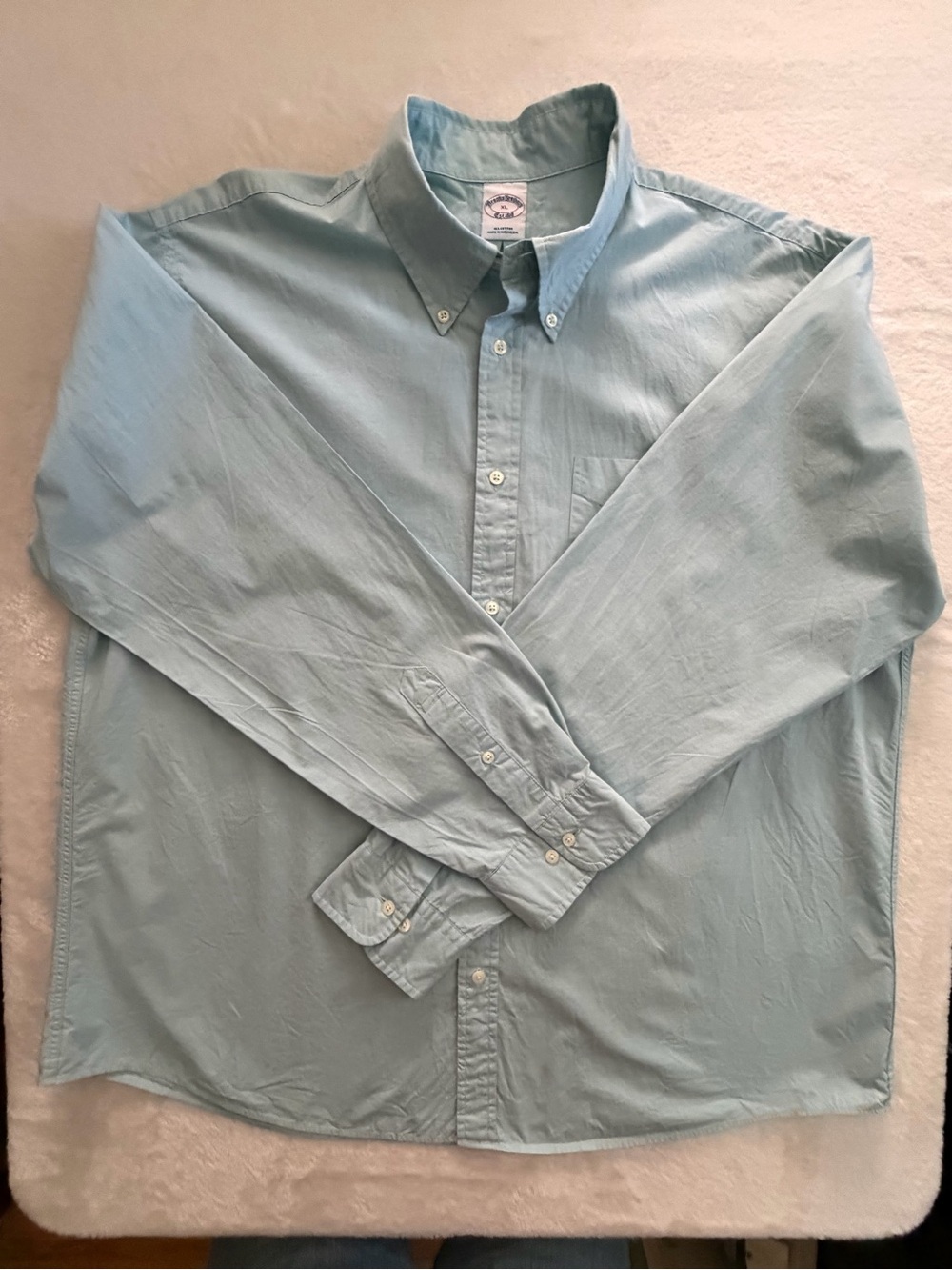 Brooks Brothers NWOT Light Bluish Green Cotton Button-Down Shirt